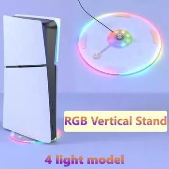 Вертикальная подставка RGB для консолей PS5 и PS5 Slim, оригинал 1:1 металлическая основа для аксессуаров Playstation 5 Disc и Digital Edition