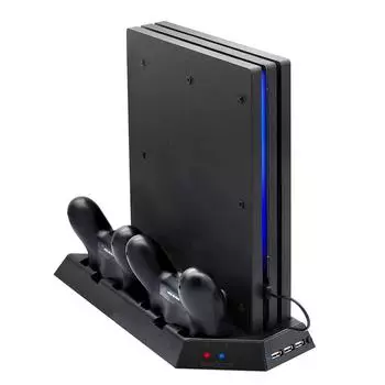 Вертикальная подставка с защитой от царапин и пыли для PS4 Pro, двойное зарядное устройство с двойным вентилятором