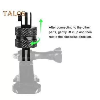 Вертикальная подставка-удлинитель, алюминиевое крепление для камеры с вращением на 360 градусов, вертикальный металлический поворотный адаптер штатива для Gopro Hero12/11 чёрный