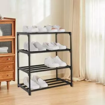 Вертикальная полка для обуви. Компактный органайзер. Нержавеющая, прочная, выдерживающая нагрузку, штабелируемая полка для обуви. Легкая подставка для обуви. 3-Layers