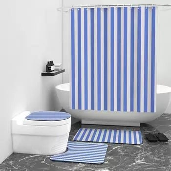 Вертикальная полоса цифровая печать занавеска для душа полиэстер ванная комната блокировка водонепроницаемая занавеска W90cm*L180cm