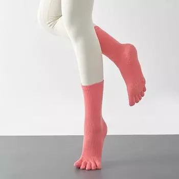 Вертикальная резинка Tall Tube Удлиненные носки для йоги Нескользящие женские носки с пятью пальцами Танцевальные компрессионные носки Тренировки average size серый