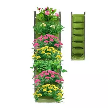 Вертикальная садовая стена 6 карманов настенные мешки для выращивания растений водонепроницаемый держатель для растений украшение балкона суккулентный горшок для растений на открытом воздухе чёрный