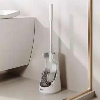 Вертикальная силиконовая щетка для унитаза с кронштейном, длинная ручка, набор кронштейнов TPR, бытовой артефакт, инструмент для ежедневной уборки ванной комнаты