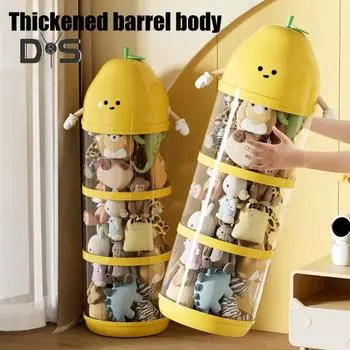 Вертикальная трубка для хранения игрушек, трубка для организации мягких игрушек, прозрачное ведро для хранения плюшевых кукол, контейнер для игрушек для домашних животных Single Layer