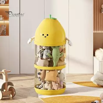 Вертикальная трубка для хранения игрушек, трубка для организации мягких игрушек, прозрачное ведро для хранения плюшевых кукол, контейнер для игрушек для домашних животных Single Layer