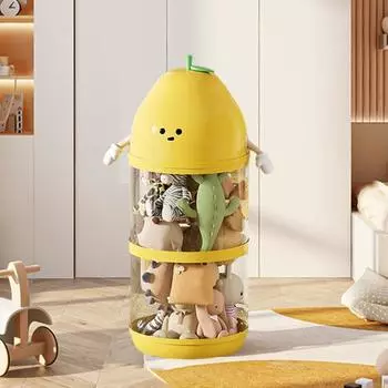 Вертикальная трубка для хранения игрушек Yousheng, прозрачная трубка для организации мягких игрушек, ведро для хранения плюшевых кукол, контейнер для игрушек для домашних животных Single Layer