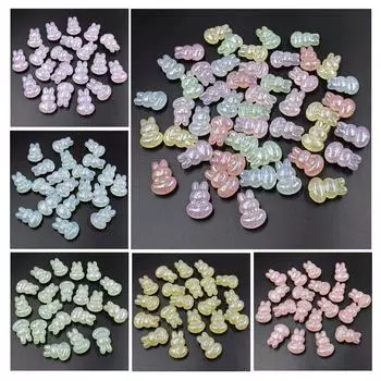 Вертикальное отверстие Материалы ручной работы DIY Fine Flash Имитация нефрита Цвет УФ тыква Кролик Браслет Ожерелье Аксессуары Бусины россыпью 5 шт. Аксессуары зелёный