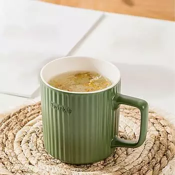 Вертикальные полосы кружка кофе чашка с простой однотонной керамикой термостойкая для горячей воды молоко кофе чай завтрак подарочные питьевые принадлежности кремовый