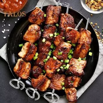 Вертикальные шампуры для барбекю из нержавеющей стали для фритюрницы, гриля, набор из 15 шампуров, съемные кухонные инструменты для кафе, ресторана, пекарни Small