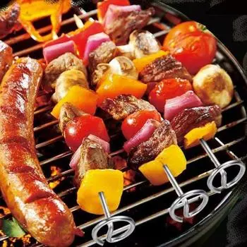 Вертикальные шампуры для барбекю из нержавеющей стали Yousheng для фритюрницы-гриля, набор из 15 шампуров, съемные кухонные принадлежности для кафе, ресторанов, пекарни Small