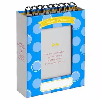 Вертикальный альбом в рамке Nakabayashi размера L вмещает 60 предметов в горошек синего цвета A-FTPT-301-B