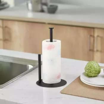 Вертикальный держатель для салфеток, подставка для бумажных полотенец с противоскользящим утяжеленным основанием, отдельно стоящая вешалка для бумажных полотенец на кухонной столешнице чёрный