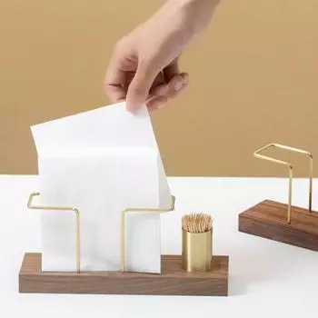 Вертикальный держатель для салфеток с прочным деревянным основанием Подставка для салфеток для дома и ресторана цвет старого дерева