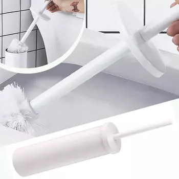 Вертикальный дезодорирующий ершик для унитаза Space Aluminum без установки, дезодорант с длинной ручкой и крышкой, шарик для чистки ванной комнаты в отеле One Size белый