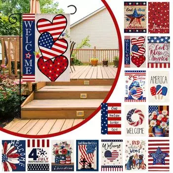 Вертикальный двусторонний флаг одной нации под День памяти, День независимости, Патриотические внешние украшения, флаг во дворе One Size