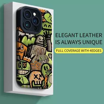 Вертикальный кожаный чехол с рисунком динозавра, мягкий силиконовый чехол для телефона, задняя крышка с объективом камеры, полная защита для iPhone iPhone 15 Pro Max