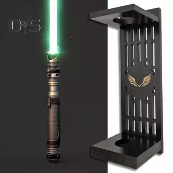 Вертикальный настенный кронштейн для светового меча, стойка для хранения с рисунком, простая в установке, универсальная деревянная подставка для светового меча чёрный