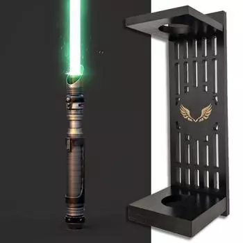 Вертикальный настенный кронштейн для светового меча, стойка для хранения с рисунком, простая в установке, универсальная деревянная подставка для светового меча чёрный