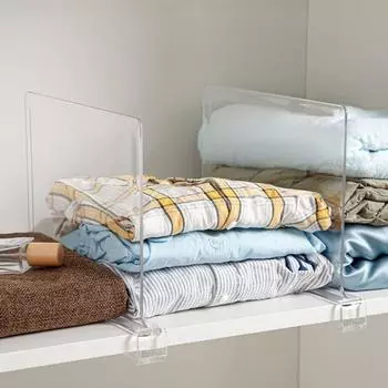 Вертикальный разделитель для хранения книг, прозрачные разделители для кошельков, полка для шкафа прозрачный