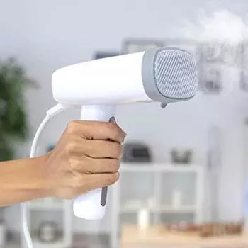 Вертикальный утюг с отпариванием, для путешествий, 800 Вт, бак на 220 мл, устраняет морщины, запах и дезинфицирует, толстая и нежная щетка для салфеток, готовность через 45 с, белый цвет 15x5x5cm