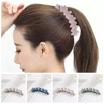 Вертикальный зажим из смолы Пластиковый держатель для хвоста Сладкий цветок Банан Зажимы для школы серый/зелёный