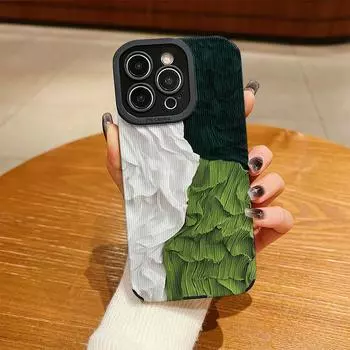 Вертикальный зернистый кожаный чехол с контрастным уникальным дизайном и узором, мягкий силиконовый чехол с полной защитой объектива камеры для iPhone iPhone 15 Pro Max