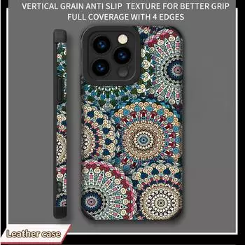 Вертикальный зернистый кожаный чехол с модным рисунком, мягкий силиконовый чехол с полной защитой объектива камеры для iPhone iPhone 15 Pro Max
