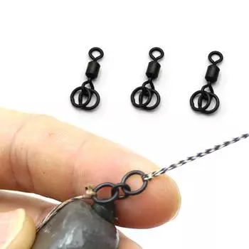 Вертлюг с двойным кольцом, размер 8, терминал для ловли карпа, снасти, концевые снасти, аксессуары для ловли карпа, быстросменный вертлюг