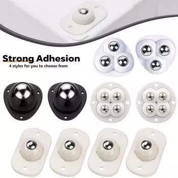 Вертлюги для бытовой техники, наклеиваемые ролики для бытовой техники, слайдер с шкивом, плавное бесшумное вращение, липкий шкив, самоклеящиеся роликовые колеса для небольших White Style A