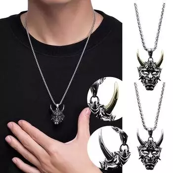 (Вертолет)Ожерелье с подвеской в уличном стиле в стиле панк, мужское ожерелье, маска призрака, винтажное ожерелье золотой