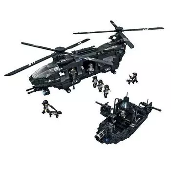 Вертолет полицейского коммандос LEGO LEGO Block C0550A + коробка, случайный комплект поставки, разные цвета