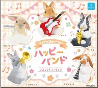 VeryBerry Happy Band Mascot Figure x All 5 Types Set Full Comp Gacha Gacha Capsule Toy