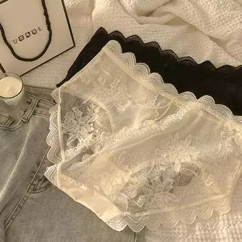 Вес 42,5–100 кг, женские трусики больших размеров, дышащее нижнее белье с подтяжкой талии и бедер, прозрачные трусы с кружевными краями XL