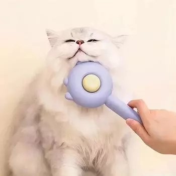Вещи для кошек Шерсть Кошки Гребень Аксессуары для домашних животных Домашние животные Собаки Паровая щетка Волшебная массажная расческа Уход за шерстью Чистка Уход за собаками Товары для дома Pet Grooming Supplie жёлтый