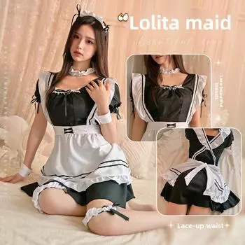 Веселье Cos Maid Милое Японское Платье Аниме Maid Двумерное Соблазнение Короткая Юбка Лолита Большая One size