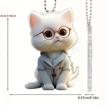 Веселая акриловая подвеска в виде кота, идеально подходящая для коллекции автомобильных аксессуаров