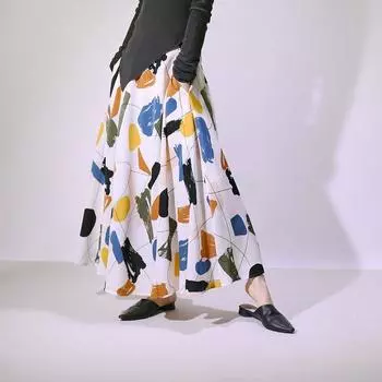 Веселая граффити летняя новая юбка женская свободная юбка с промежностью M