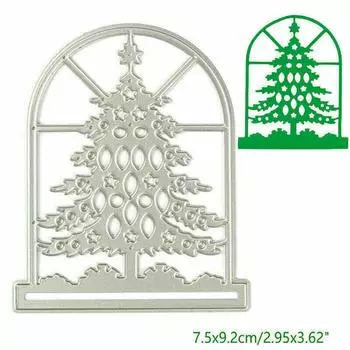 Веселая Рождественская елка, оконные штампы, металлический трафарет, сделай сам, скрапбукинг, альбом, тиснение бумажной карты, ремесло, высечка