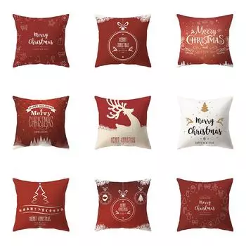 Веселая Рождественская елка с принтом лося, чехол для подушки из полиэстера, украшение для дома, гостиной, дивана, квадратная подушка, наволочка 40X40CM