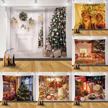 Веселая Рождественская елка, украшение для дома, гобелен, Рождественская комната, гостиная, украшение на стену, фоновая ткань 100x75cm