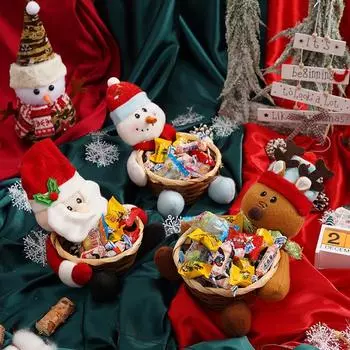 Веселая рождественская корзина для хранения сладостей, корзина для хранения Санта-Клауса, рождественская корзина для хранения сладостей, украшение 2025 года, рождественская подарочная коробка 12X18CM