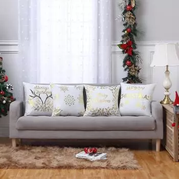 Веселая рождественская наволочка, поясничная наволочка, диван, домашний декор, наволочка One Size