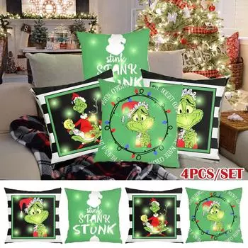 Веселая рождественская наволочка, поясничная наволочка, диван, домашний декор, наволочка разноцветный