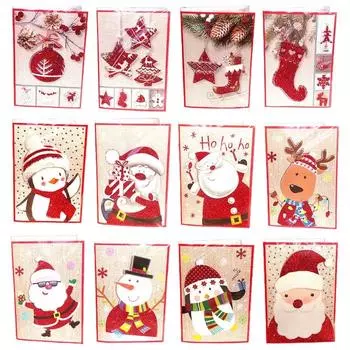 Веселая рождественская поздравительная открытка с музыкой 5 шт./компл. Санта-Клаус, снеговик, лось, открытка для рождественского фестиваля, приглашение на вечеринку, благословение