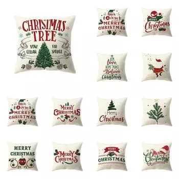 Веселая рождественская тема, наволочка с принтом, домашняя гостиная, украшение для дивана, полиэстеровая подушка, наволочка 40X40CM