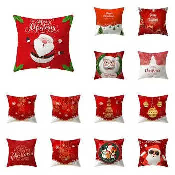 Веселая рождественская тема, наволочка с принтом, домашняя гостиная, украшение для дивана, квадратная полиэстеровая подушка, наволочка 40X40CM