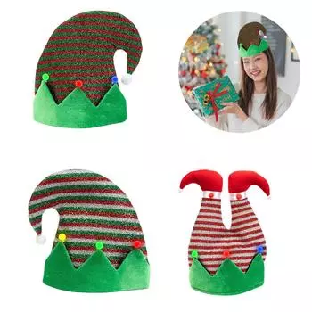 Веселая шапка эльфа с помпонами, шапки-бини унисекс, шапка-слоуч, рождественский головной убор, мешковатая шапка, шапки-бини озорной эльф B