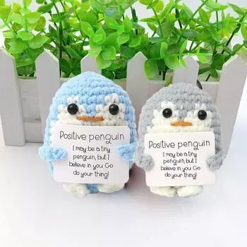 Веселая вязаная крючком позитивная энергия баклажан пчела сова с картой мультяшная кукла ручная работа кукла кулон аксессуары рождественские новогодние подарки