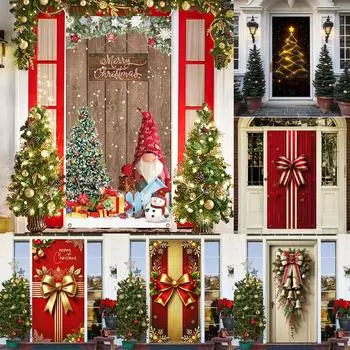 Веселого Рождества Декоративная Дверная Занавеска Мультяшный Рождественский Бант Домашние Рождественские Украшения Мечта Вход Украшения Для Вечеринки Товары 90X180CM